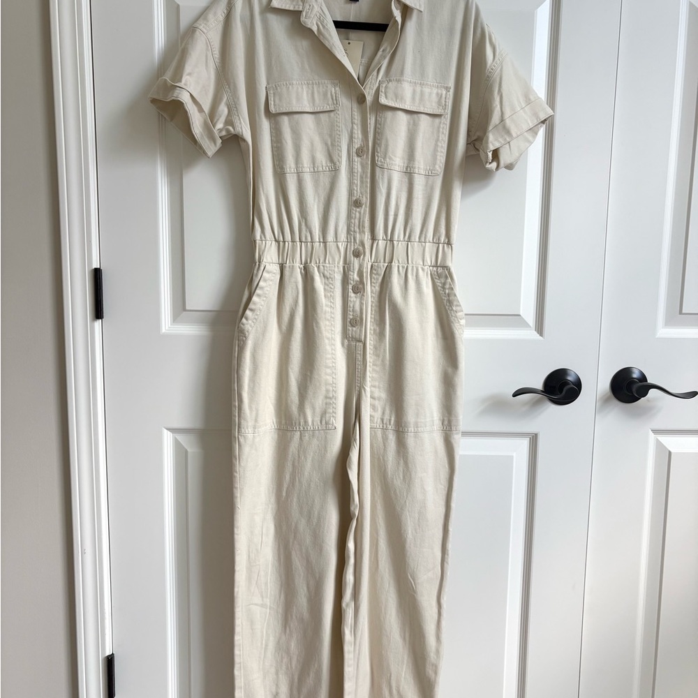 NWT Universal Thread Cream Button-Front Utility Boilersuit Jumpsuit | size 4 - Picture 2 of 7